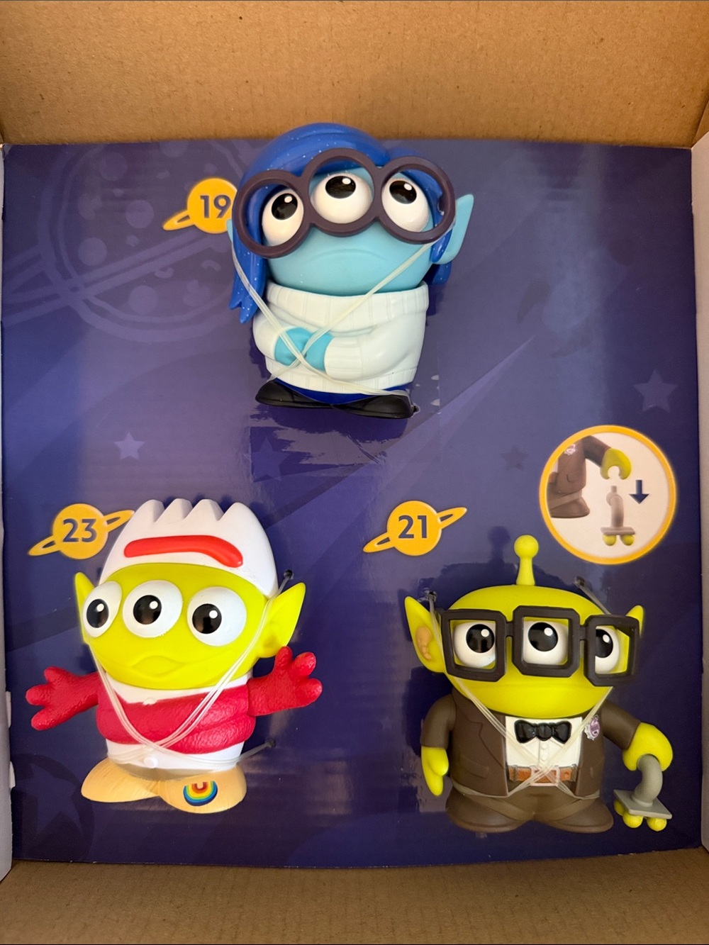 Mattel Pixar Alien Remix-Toy Story- Carl, Forky & Sadness